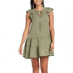 Women's Flutter Short Sleeve Tiered Dress